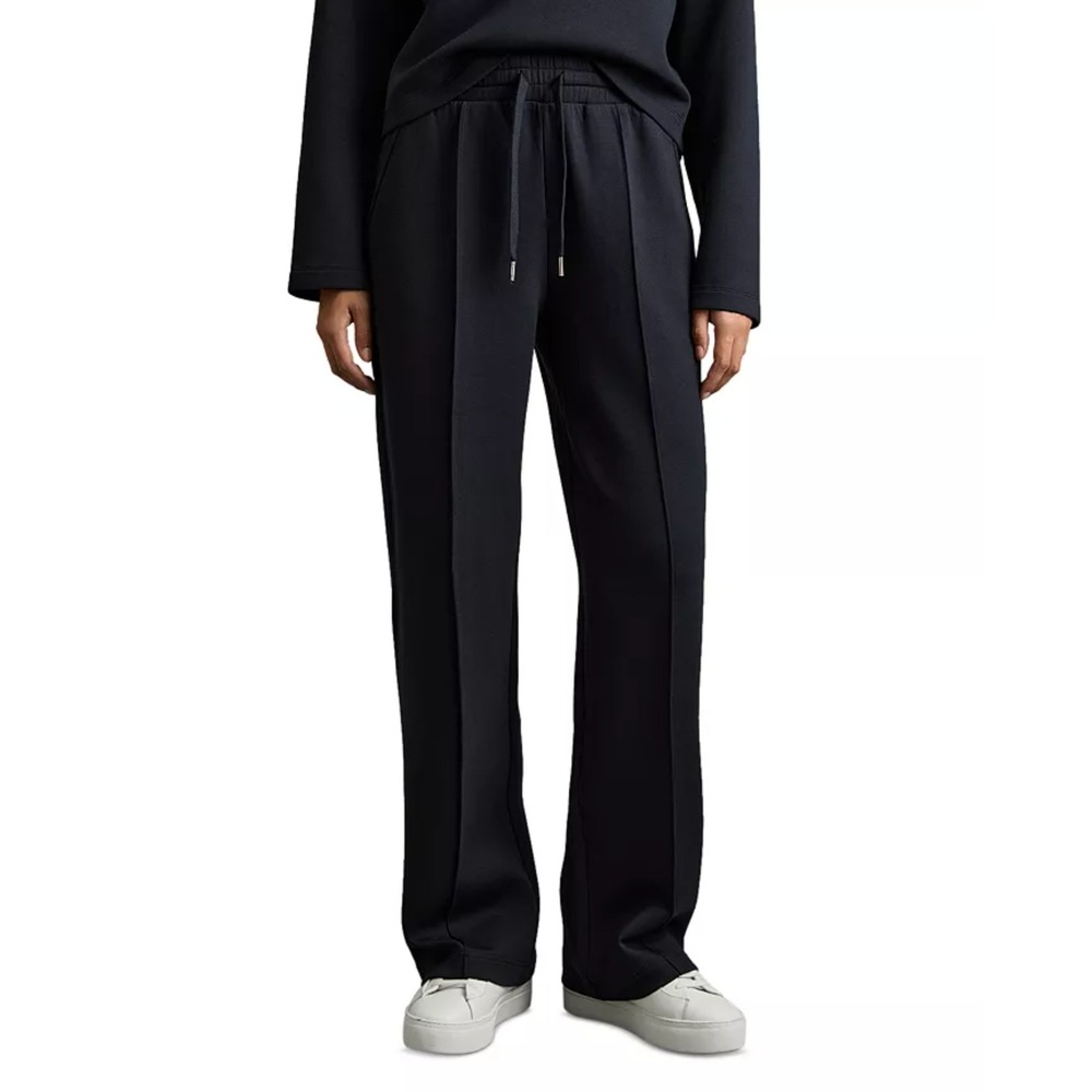 REISS Sophia Combat Jogger Pants Navy Blue Elastic Drawstring Waist Wide Leg M